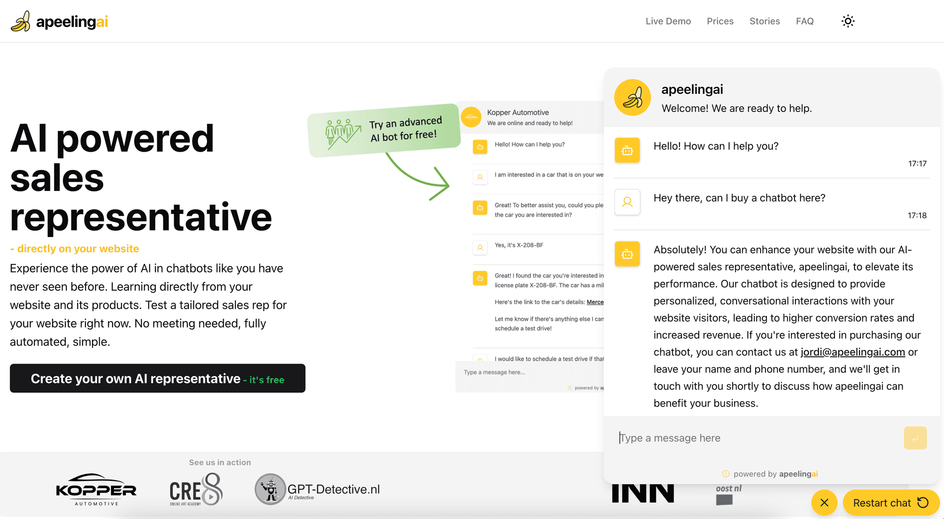AI chatbot dashboard voor autobedrijven